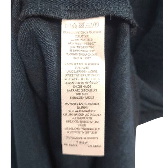 French Connection Deep Teal Marl Mock-Neck Sweater Midi Dress Medium NWT 47" L - Picture 5 of 5